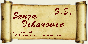 Sanja Dikanović vizit kartica